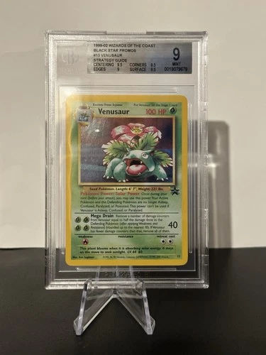 1999-02 Wizards Of The Coast Black Star Promos #13 Venusaur Strategy Guide BGS 9
