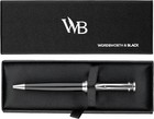 Ballpoint Pen Black Lacquer- Stunning Luxury Pen Chrome Finish, Ink Refill, Best