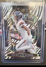 2025 Panini Select - Concourse Courtland Sutton #11 Zebra Prizm