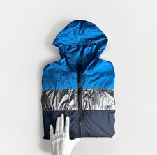 Diesel J-Lapaz Giacca Windbreaker Jacket Men's Size XL Black Blue Nylon Running