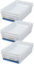Basic White Storage Trays 6, Rectangle by