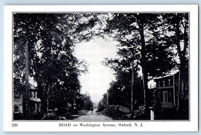 1910 Oxford New Jersey Vintage Postcard Road Washington Avenue Exterior Houses
