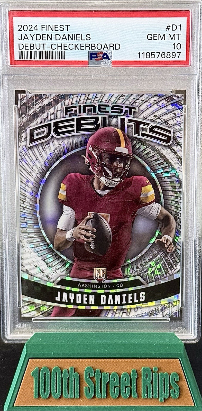 Jayden Daniels Topps Finest Debut #D1 Checkerboard