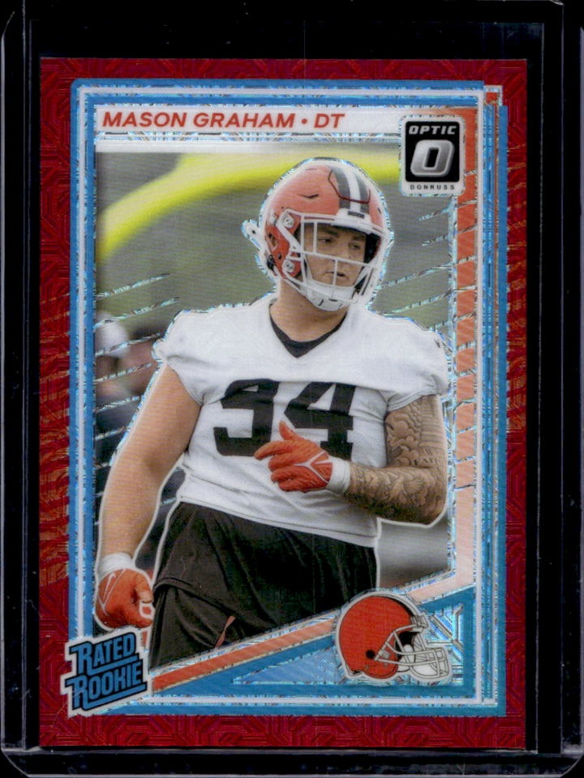 2025 Panini Donruss Optic Mason Graham Rated Rookie Red Mojo Prizm #206 Browns