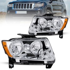 Pair Front Lamps Headlights Assembly For 11-13 Jeep Grand Cherokee 11-17 Compass