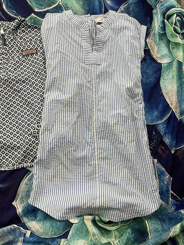 Vineyard Vines The Shep Camisa Rendimiento Geométrico 1/4 Cremallera Niñas Talla S Lote H60 Foto 2 de 4