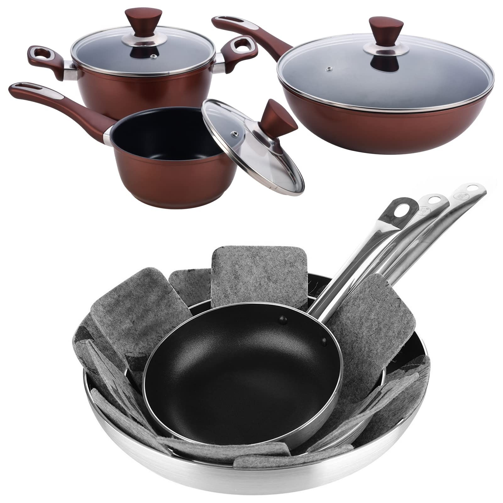 Cedilis Set of 40 Pan and Pot Protectors, Thick Felt Cookware Protector for S...