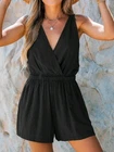 Nwt Cupshe Women's Black Sleeveless Cover-Up Romper Size Small