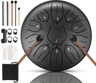 Steel Tongue Drum 11 Note 6 Inches D-Key Tank Drum Handpan Drum Percussion Instr