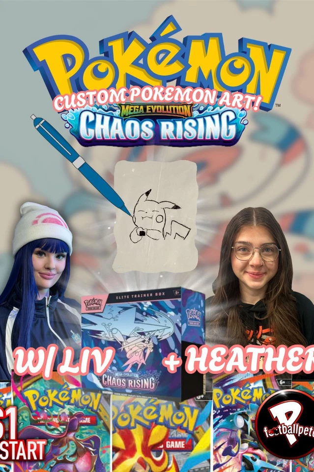 🎨CHAOS RISING ETB DROPS + CUSTOM POKE ART!🎨W/LIV + HEATHER
