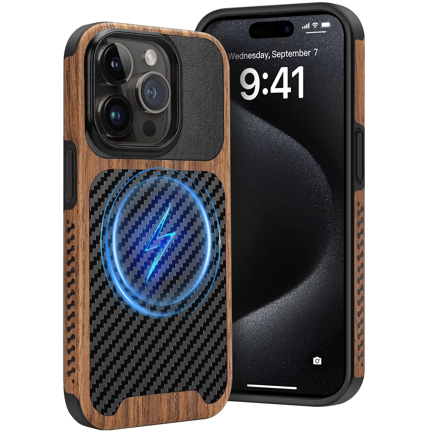 Coque iPhone 15 Pro Max magnétique transparente en silicone antichoc