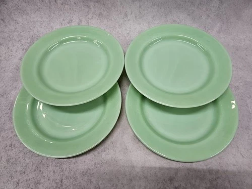 Set of Four (4) Fire-King Jadeite Restaurant Ware 9 Inch Plates