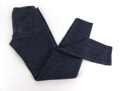 SET Damen Hose Jeans Gr. 36 S Leoparden Regular Fit Print blau (WM)