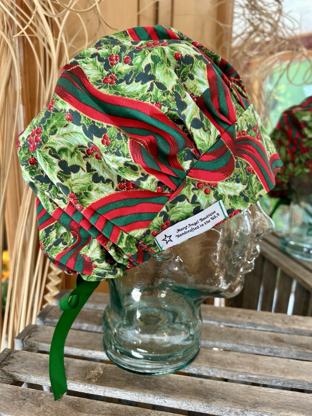 Christmas Bouffant Scrub Hats, Set Of 4 Different Hats, MaryAngel Boutique, USA