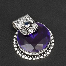 Amethyst Tanzanite Gemstone Handmade Pendant Jewelry For Unisex 1.72
