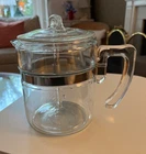 Vintage PYREX 2-4 Cup Flameware Coffee Percolator. Complete Set