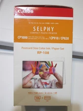 New Canon Selphy Color Ink Paper Set 4x6in CP1000/ CP910/ CP820  RP 108 printer