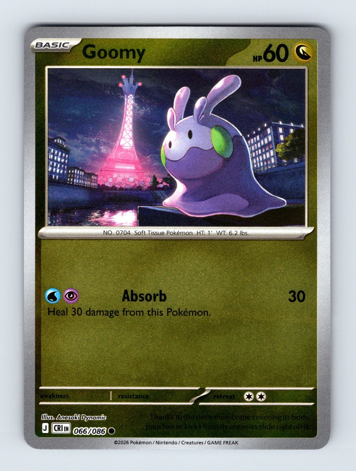 Goomy - Chaos Rising 066/086 - Reverse Holo - NM - Pokémon