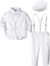 Christening Outfits for Boys Baby Baptism Clothing Formal Blessing Suit 4Pcs ...