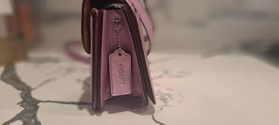 Coach Morgan Square Sequin Crossbody Lilac New - Image 3 of 4