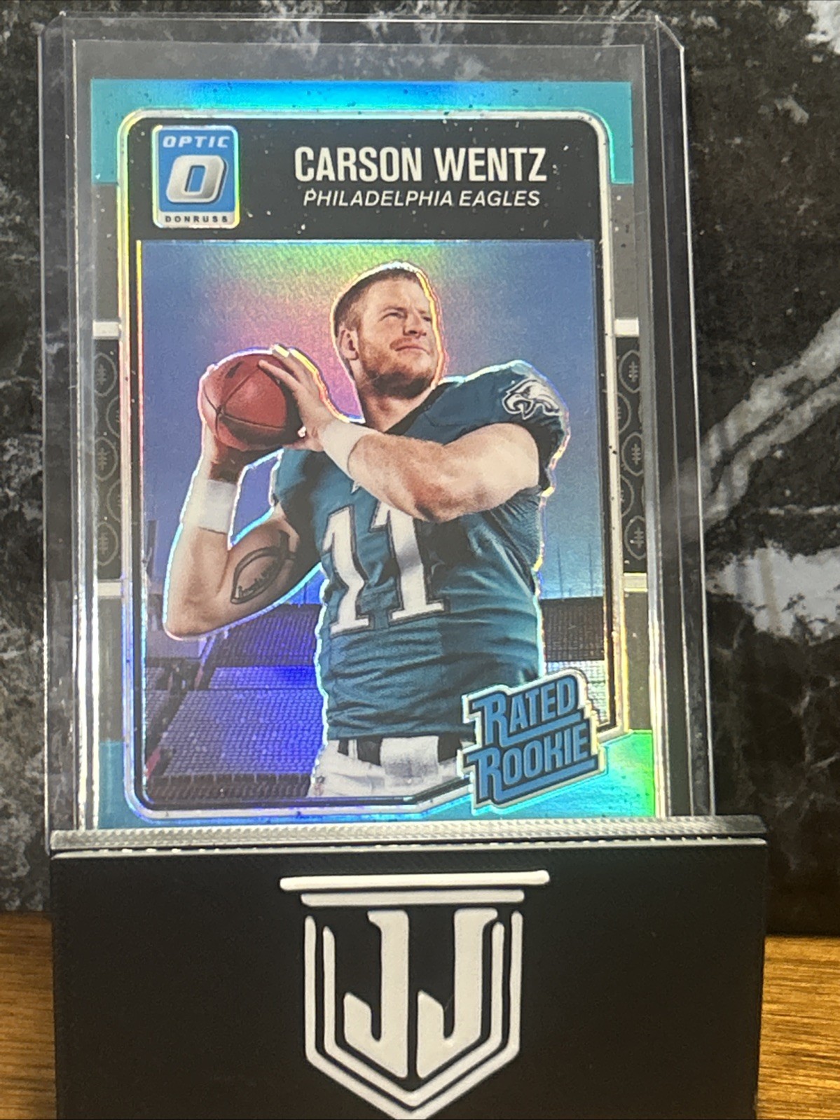 2016 Donruss Optic Rated Rookie Carson Wentz Aqua Prizm RC /299 Vikings