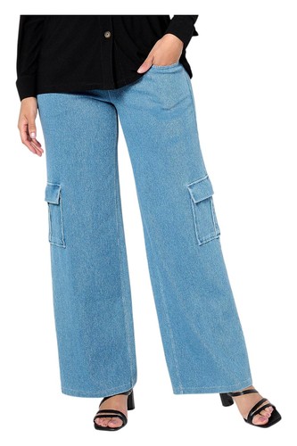 Women with Control Prime Stretch Denim 2 Cargo Pants Stonewash