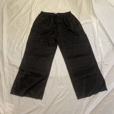 Reformation Ethan satin pants large black raw hem