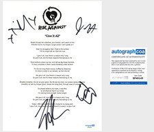 'Rise Against’ Band Signed Lyric Sheet 'Give It All' Tim Mcilrath +3 ACOA