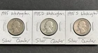 1935 P 1935 D 1935S 90% Silver Washington Quarters Good Condition!