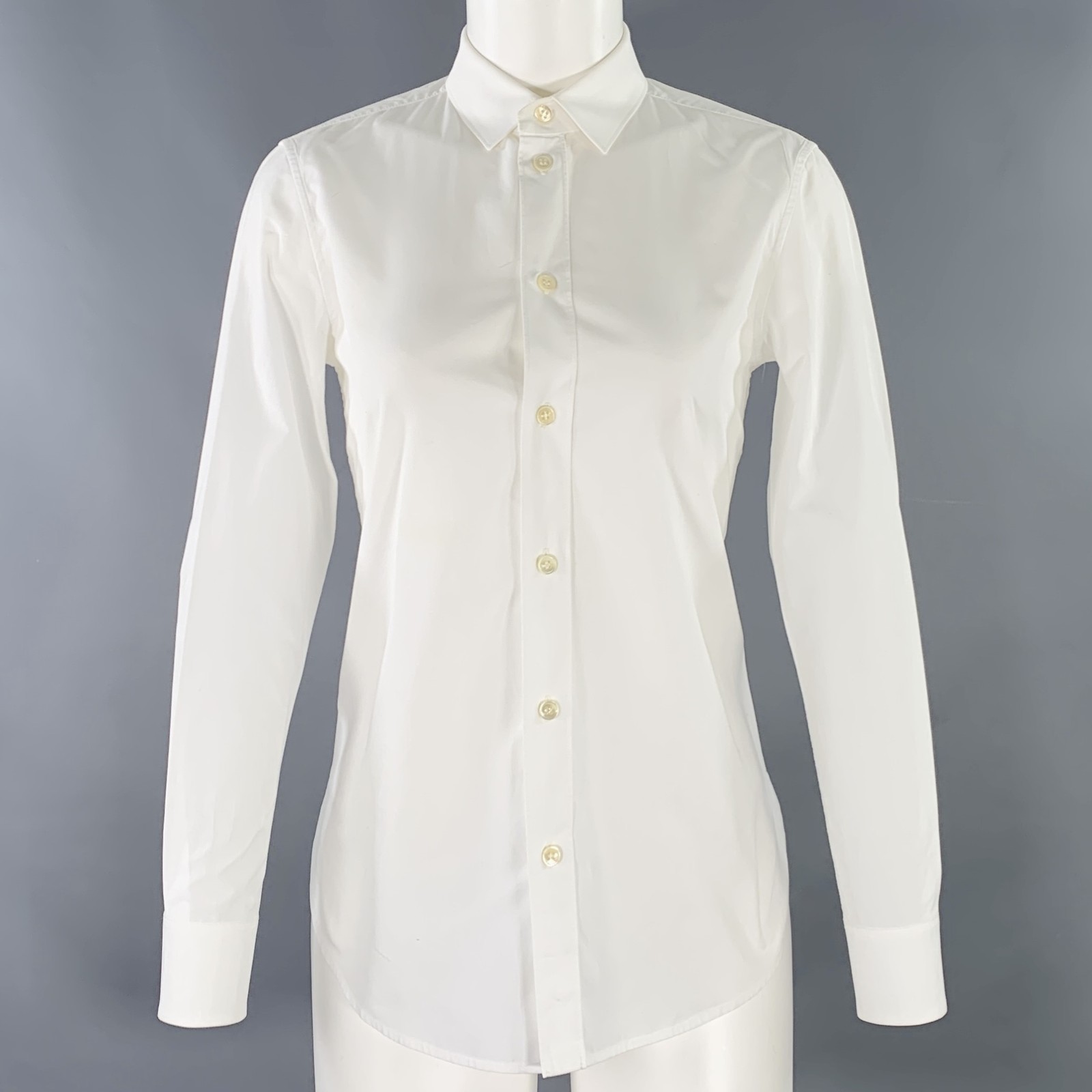 Camicia bianca con bottoni in cotone SAINT LAURENT taglia 4