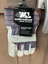 Wells Lamont Leather Palm Work Gloves With Safety Cuff And Elastic Wrist 12T