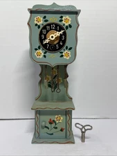 Vintage J. Engstler Made In Germany Miniature Grandfather Clock With Key Works