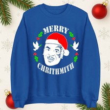 Merry Chrithmith Funny Mike Tyson Christmas Jumper Holiday Santa Hat Sweatshirt