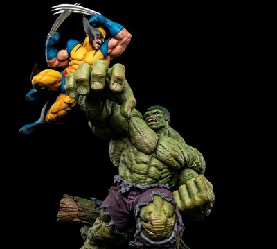 1:8 Hulk vs Wolverine Marvel Fan Art UNPAINTED High Quality Garage Kit