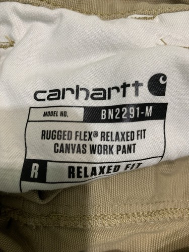 Pantalones Carhartt Hombre 38"x32" Marrón Resistente Flex Calce Relajado Lona - Imagen 6 de 8