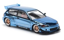 HONDA Civic (EG6) - Pandem  - chrome blue - PopRace 1:64