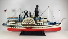 Mt Washington Paddle Steamer Ship Wooden Model Old Mount 32 in Ready to Display!