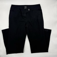 Ann Taylor Pants Womens 4 Black Dress Pants Slim Twill Flat Front Pockets Zip