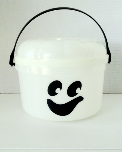 Vintage 1986 McDonald's Happy Meal Halloween Ghost Boo secchio secchio si illumina al buio