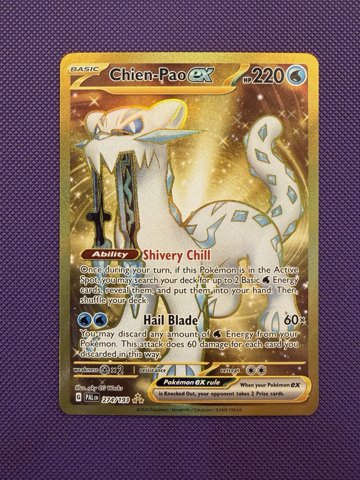 Chien-Pao ex 274/193 Gold Secret Rare Paldea Evolved Pokémon TCG NM