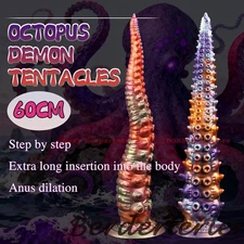 NEW 60cm Long Anal Plug Monster Dildo Anal Butt Plug Tentacle Penis Sex Toys 