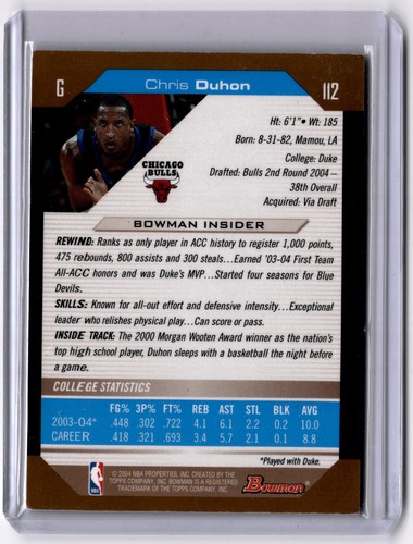 2004-05 Bowman #112 Chris Duhon - Picture 2 of 2