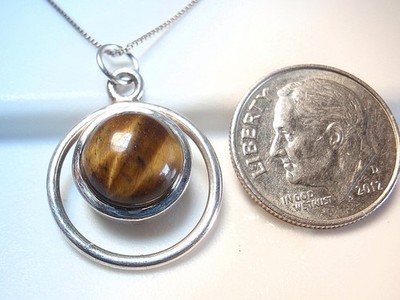 Tigerauge 925 Sterling Silber Anhänger mit schönem Augenwerk bekommt man genau