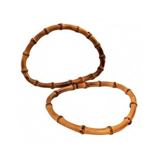 Bamboo Handbag Handle Natural Finish Bag Accessory Golden-Brown