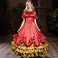 Women Victorian Dress Gothic Ball gowns Renaissance Baroque Dress Short Sleeves