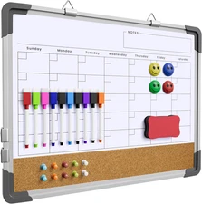 Dry Erase Calendar White Board for Wall,  17" X 13" Magnetic Whiteboard Dry Eras