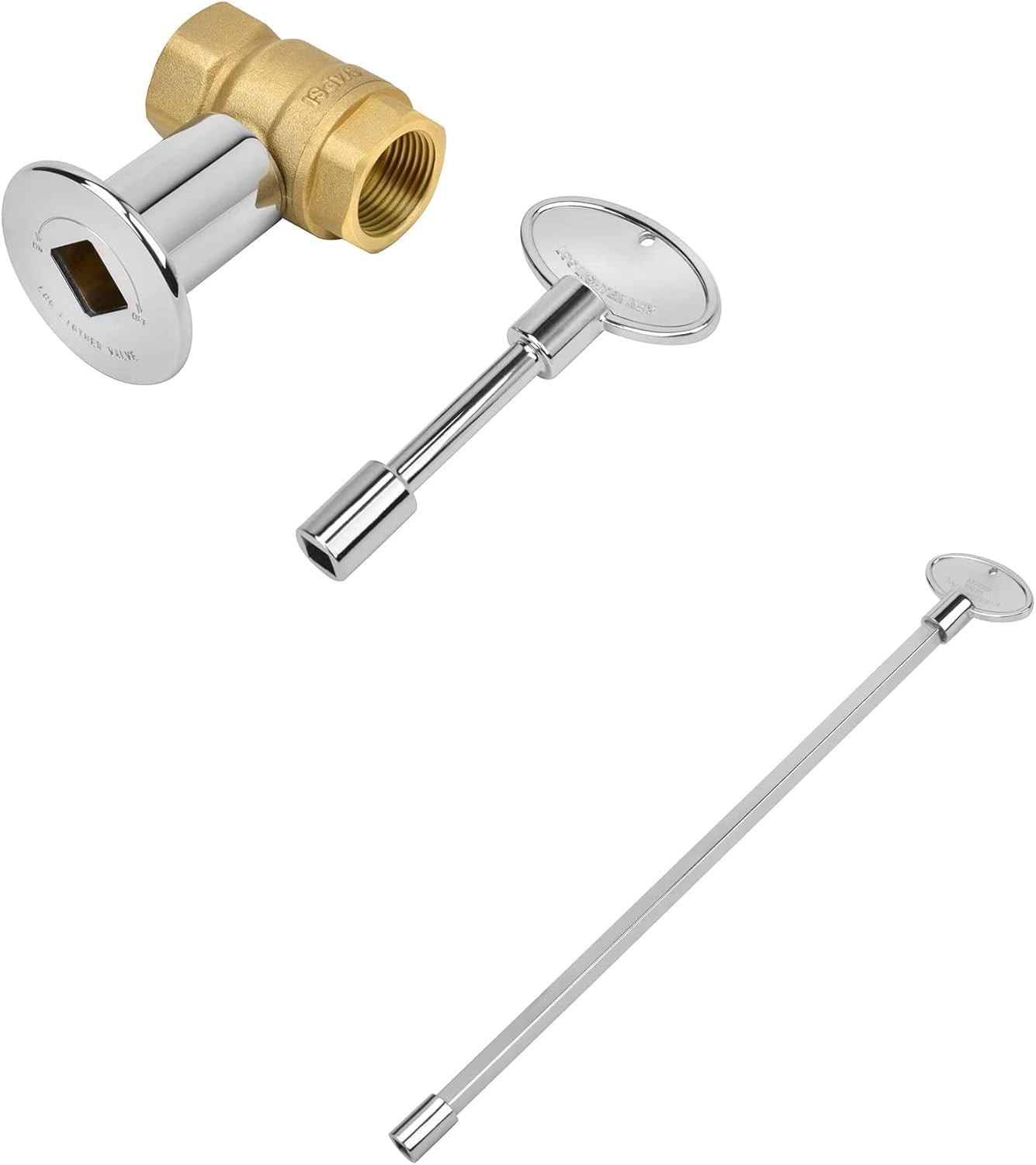 Skyflame 3/4 Inch Straight Gas Key Valve Kit for Fire Pit Fireplace with Flange,