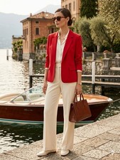 Ann Taylor Red tailored open Blazer career business office work women size 6 new