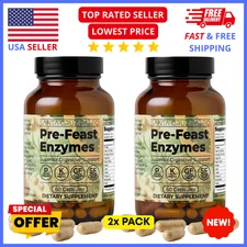 2x Santa Cruz Paleo Pre-Feast Enzymes 120ct – Digestive Enzyme Supplement Duo