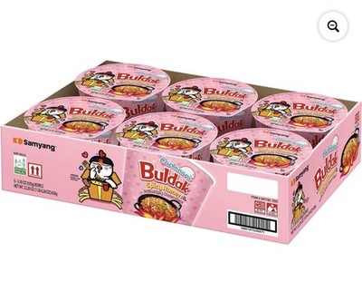 Samyang Buldak Carbonara Spicy Chicken Ramen Bowl, 3.7 oz., 6 pk.